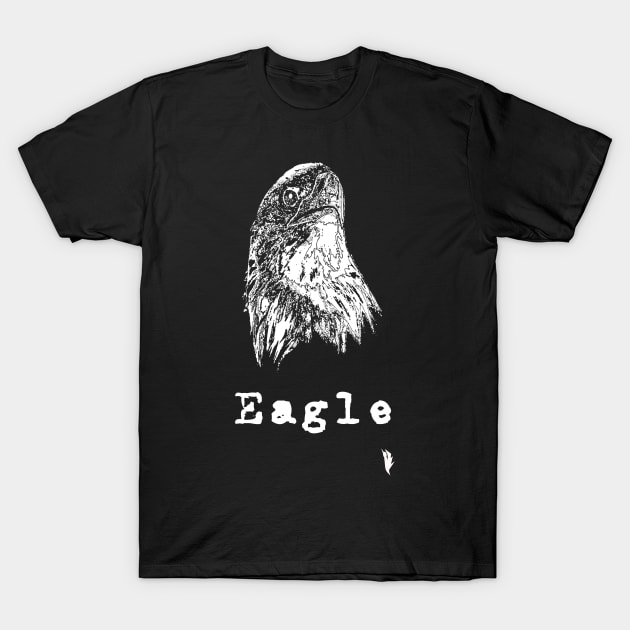 White eagle , sketch inscription T-Shirt by Bird